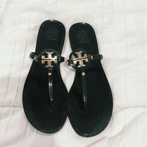 Black Tory Burch sandals.